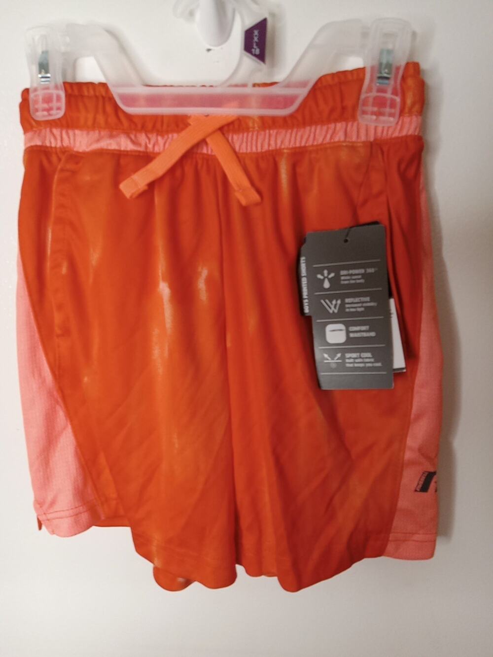 NWT Russell Shorts Boys Size XXL 18 orange Athletic Lightweight DRI POWER 360